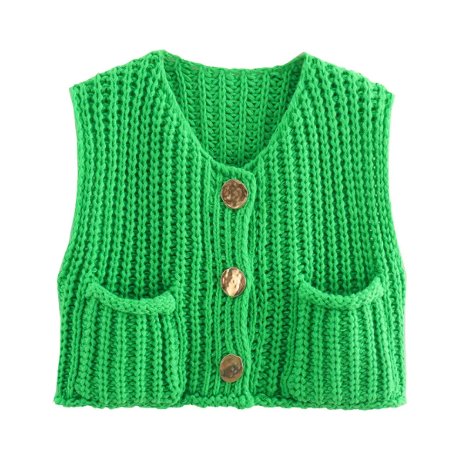 Gilet Court en Tricot pour Femme