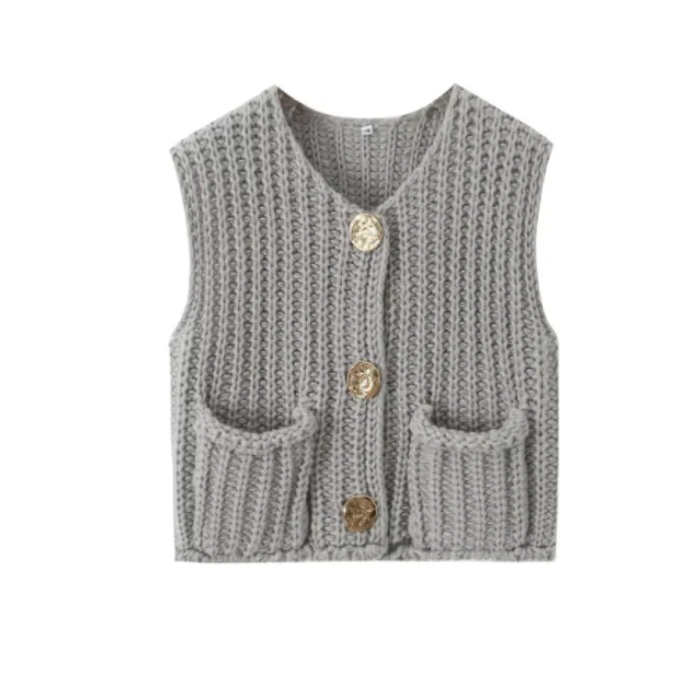 Gilet Court en Tricot pour Femme