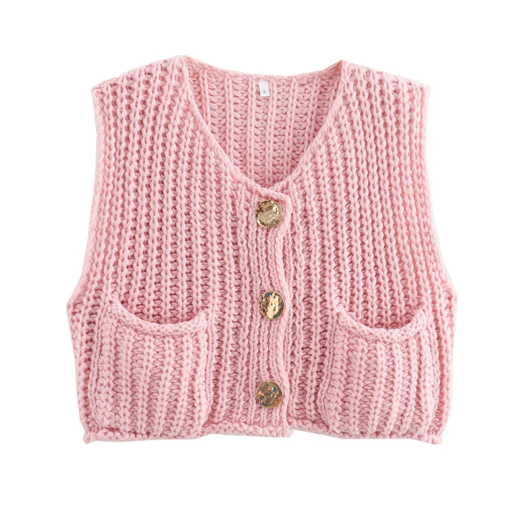 Gilet Court en Tricot pour Femme