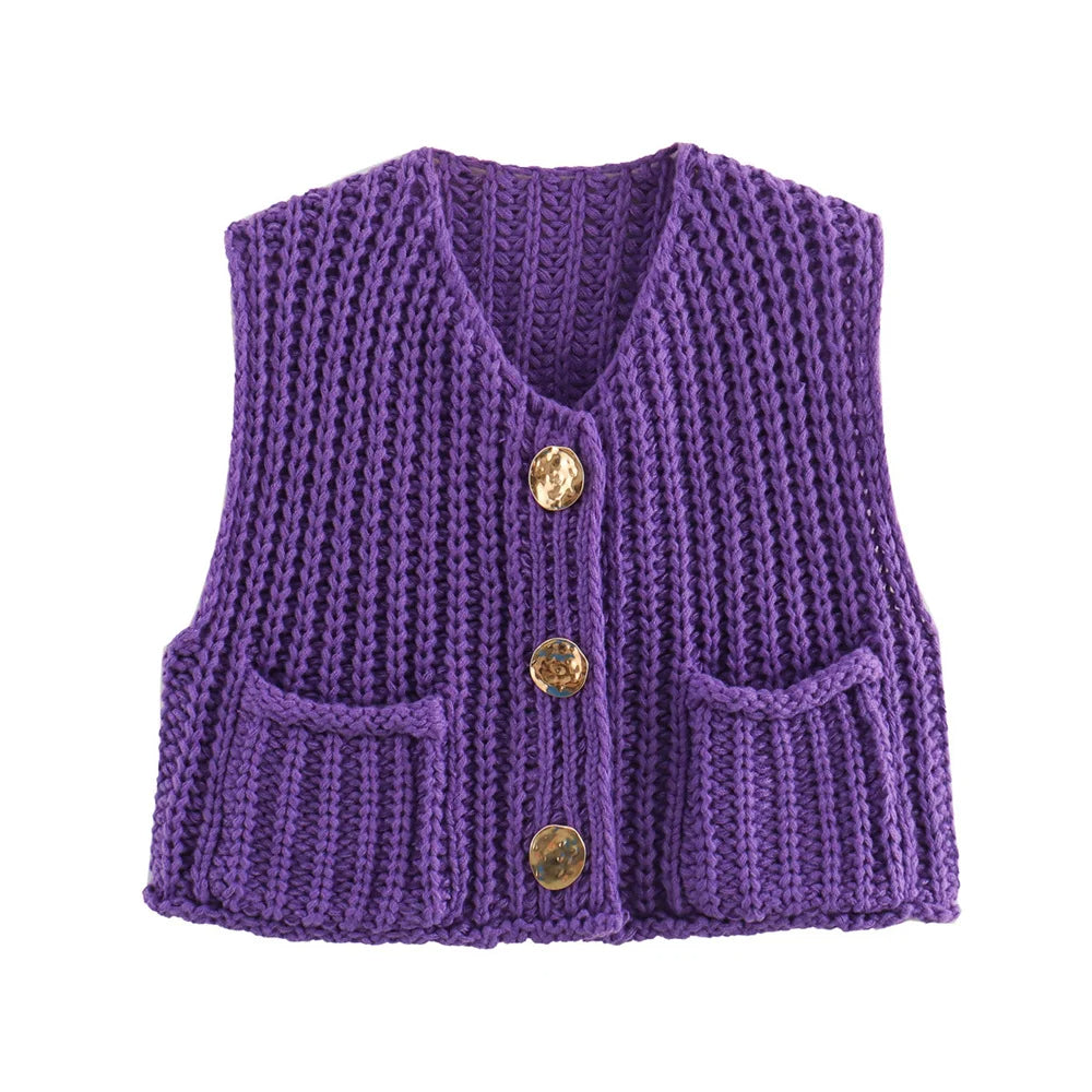 Gilet Court en Tricot pour Femme