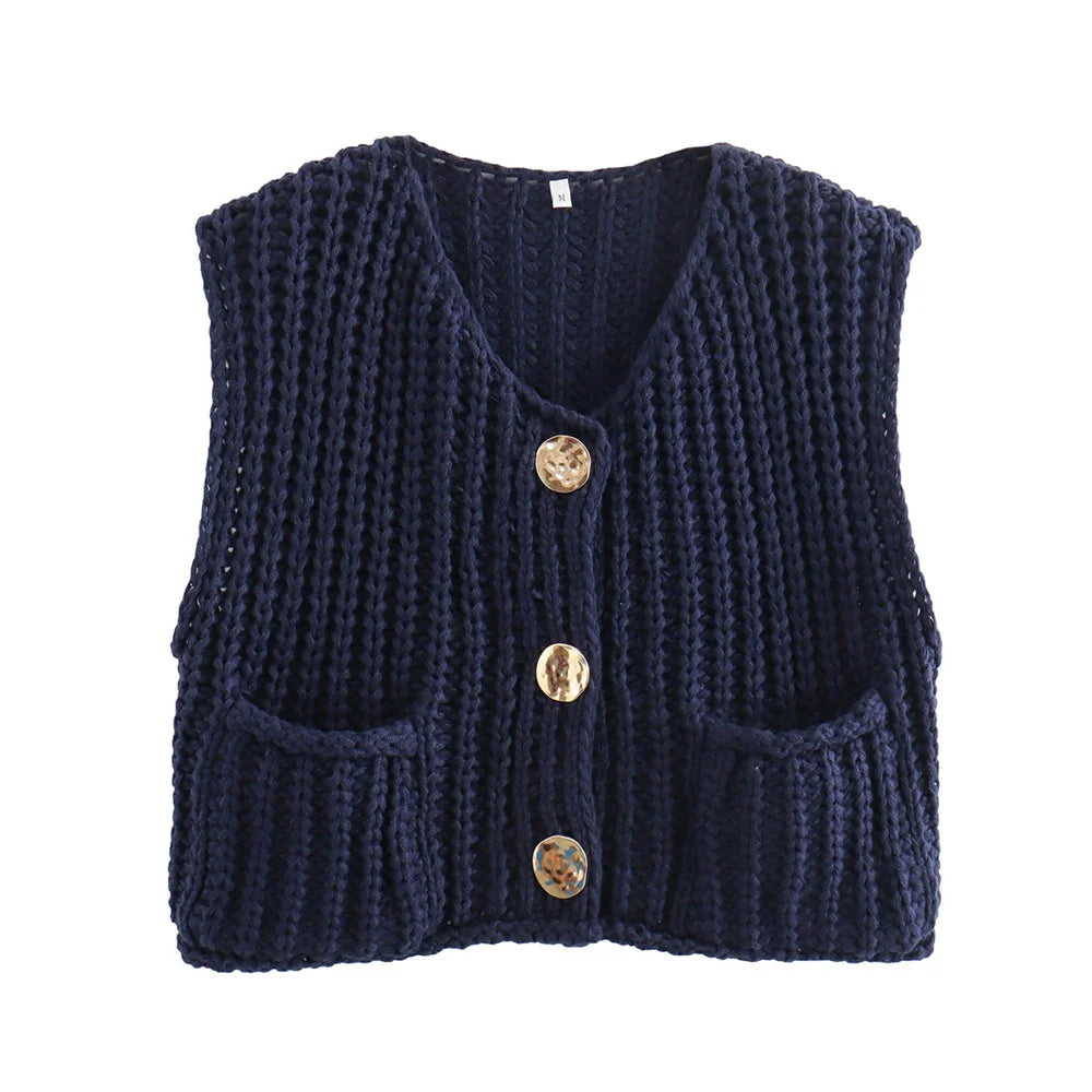 Gilet Court en Tricot pour Femme