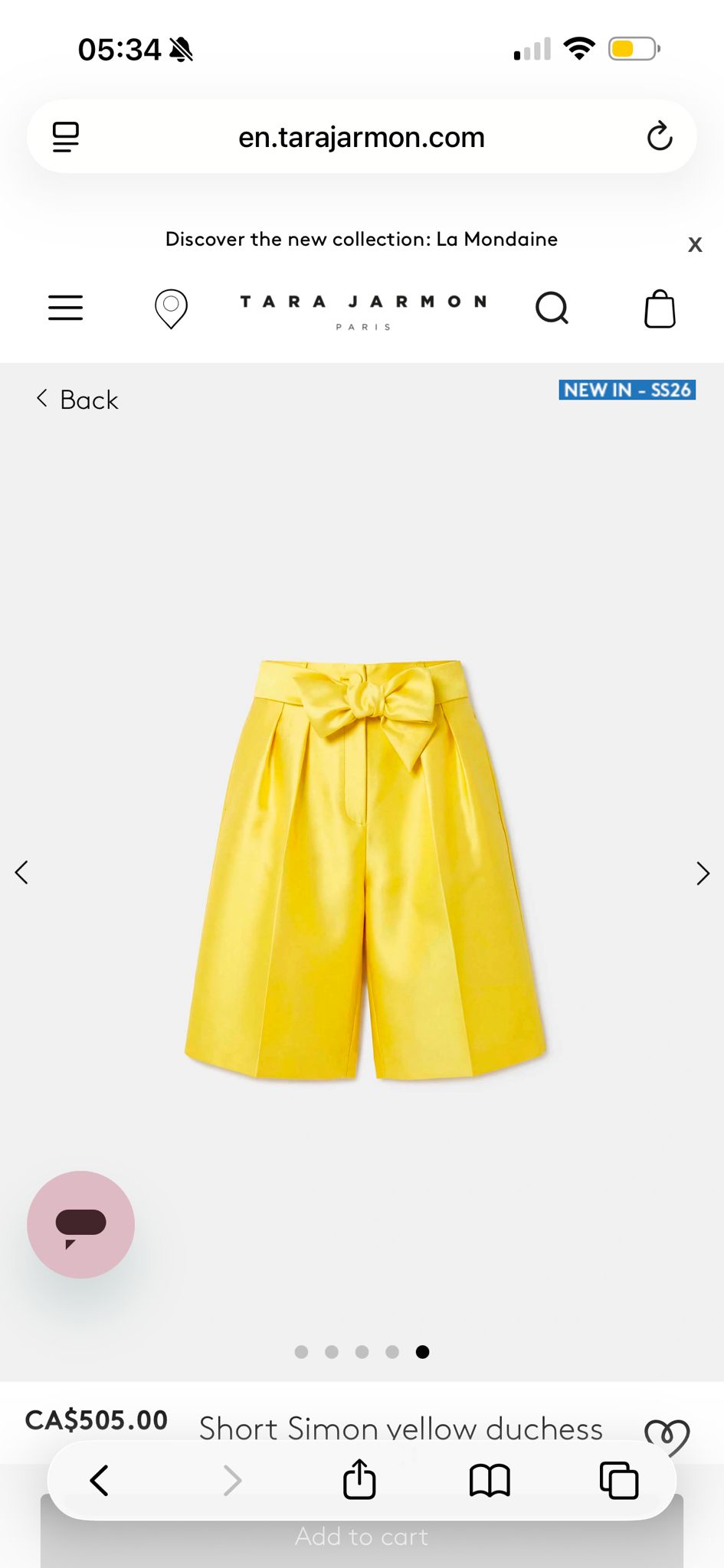 Short + T-shirt jaune