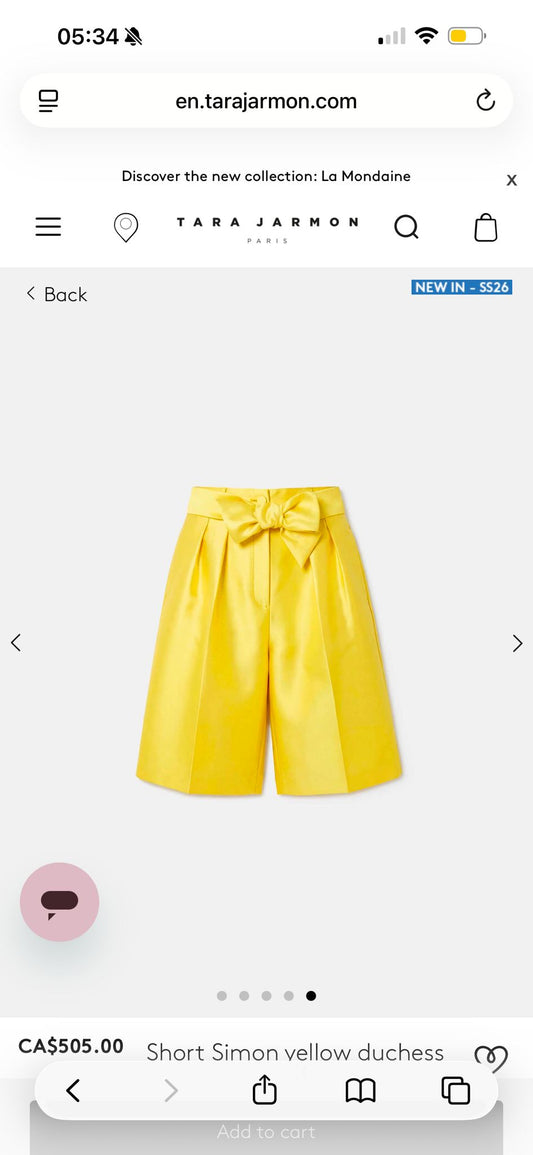 Short + T-shirt jaune