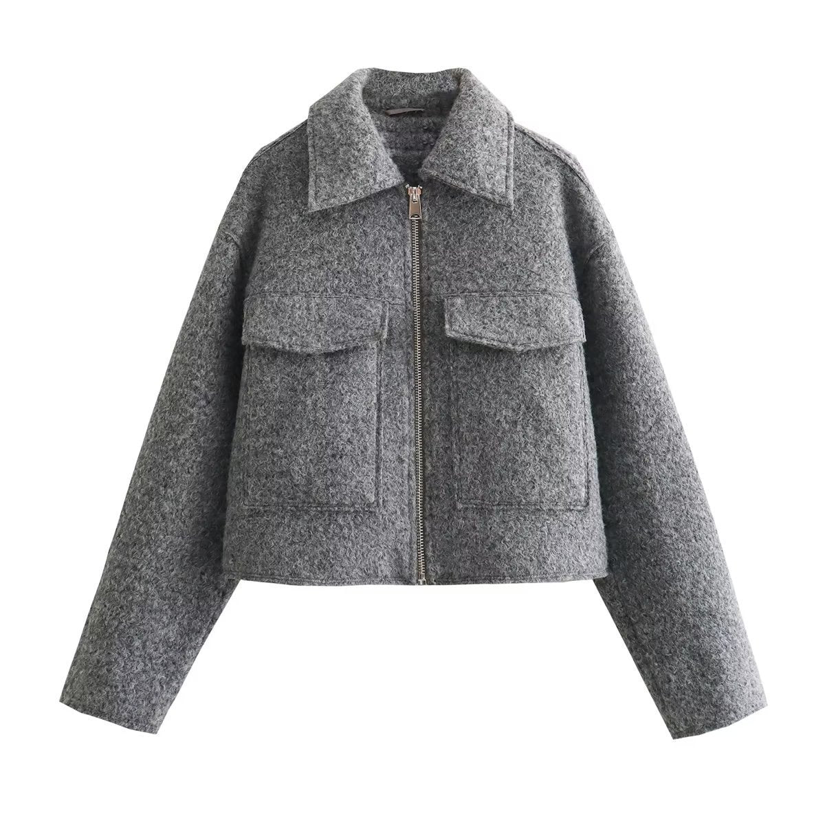 Veste courte en tweed pour femme